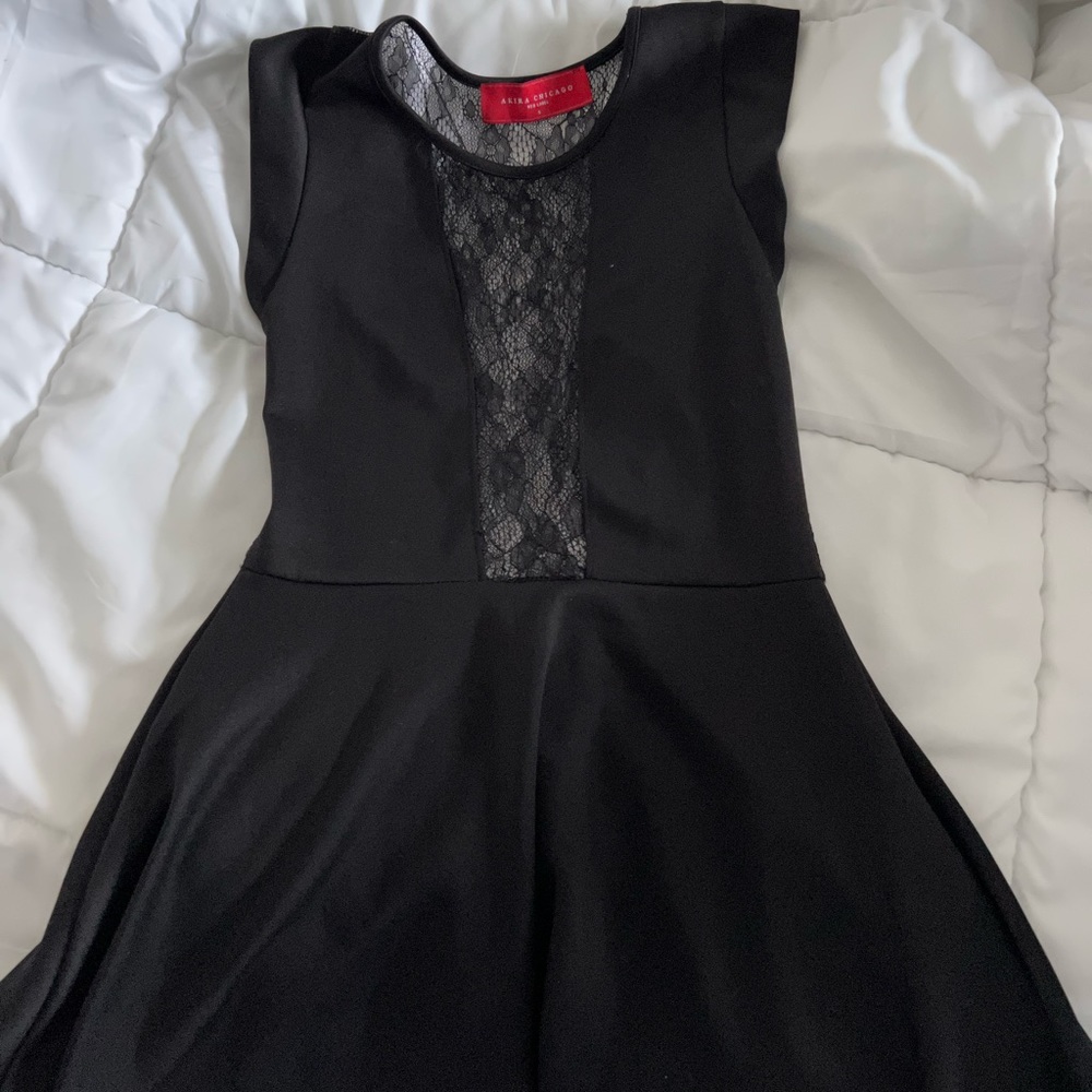 Akira Black Lace Insert Dress